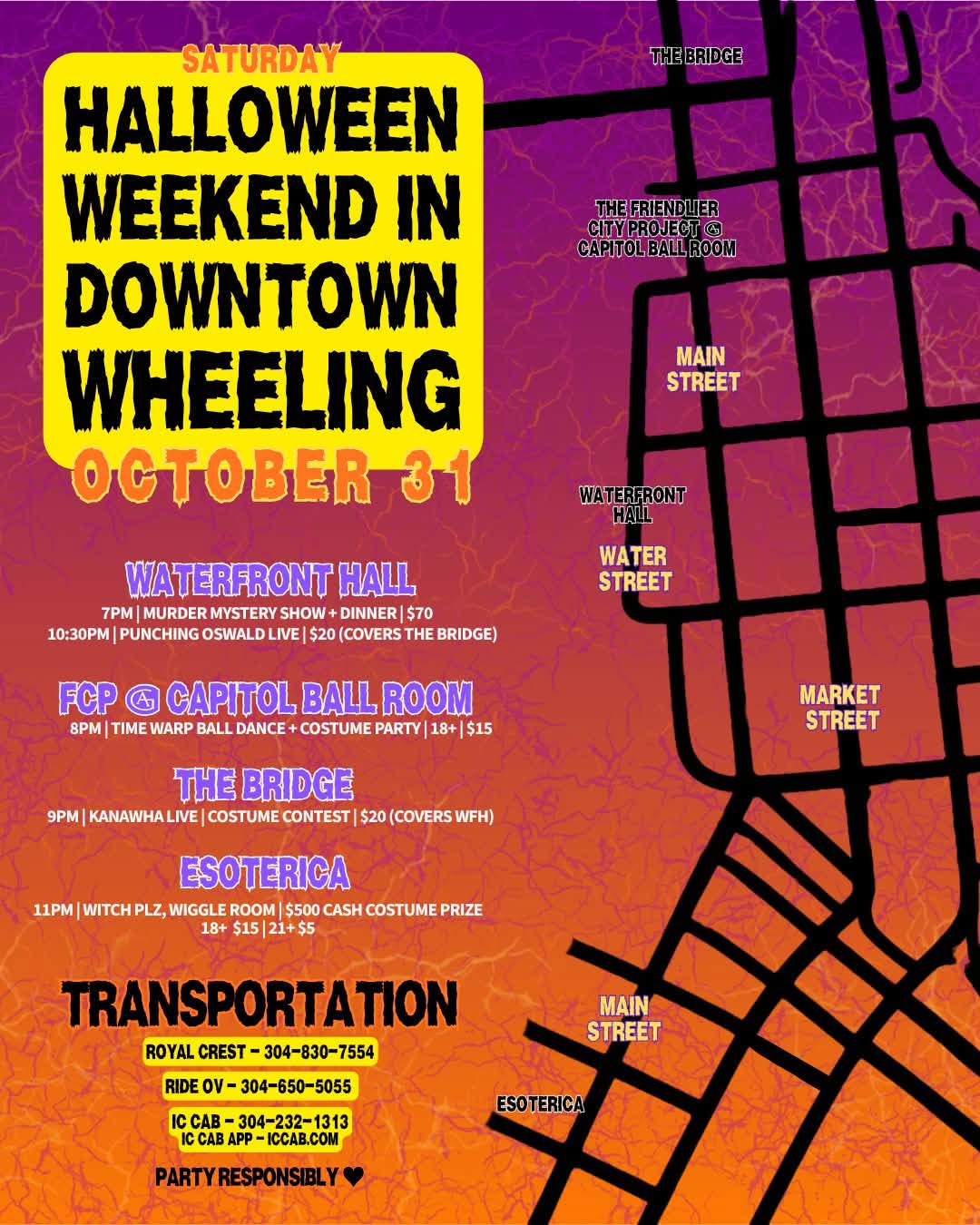 Destination Downtown Wheeling Saturday Halloween Weekend guide